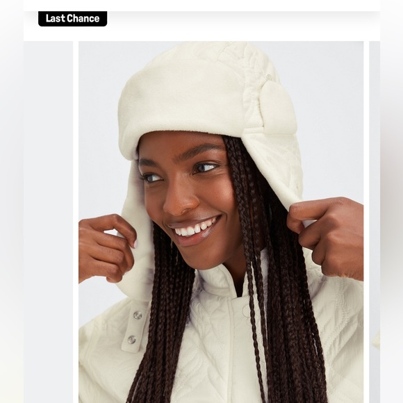 Fabletics Accessories - Fabletics Quilted Aviator Hat - Egret NWT